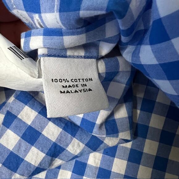 Proper Cloth Light Blue Gingham Dress Shirt Mens S Cotton Preppy Business Casual - Picture 7 of 7